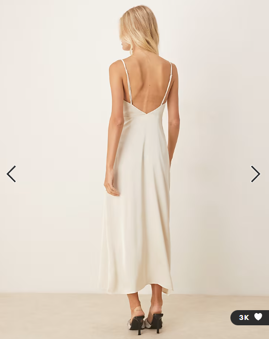 Vila satin cowl neck cami maxi dress in cream