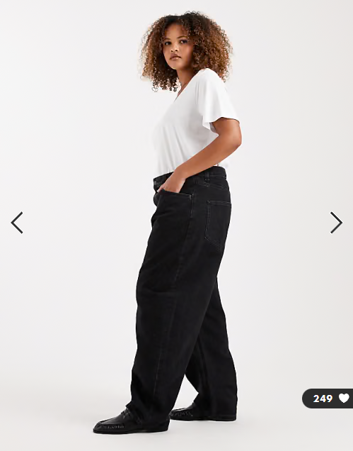ASOS DESIGN Curve slim barrel jeans in washed black