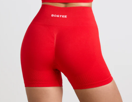 Define luxe High-Waist Define Luxe Mini Shorts in Red