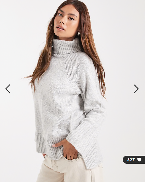 Brave Soul high neck soft touch jumper in light grey
