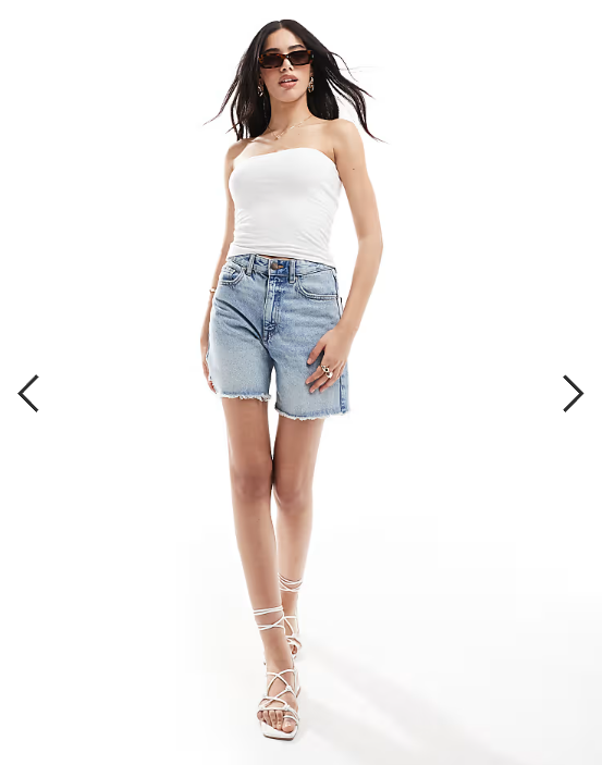 Hollister reversible foldover tube top in white