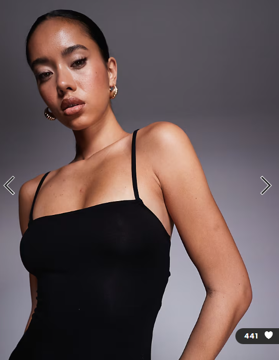 ASOS DESIGN lace up back strappy cami maxi dress with ruffle hem in black