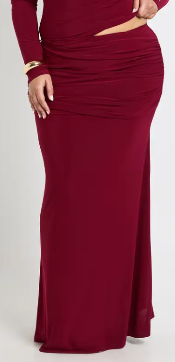 boohoo Plus Drape Detail Column Maxi Skirt
