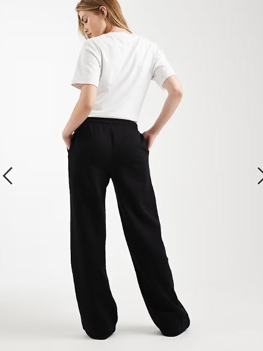 ASOS DESIGN wide leg brushback jogger in black