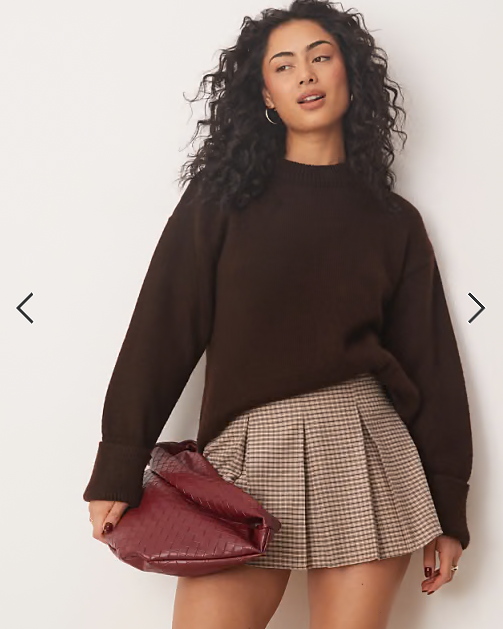 ASOS DESIGN pleated mini skirt in check