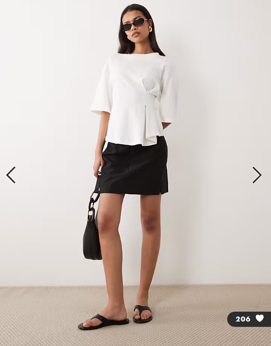 ASOS DESIGN tailored mini skirt with slit in black