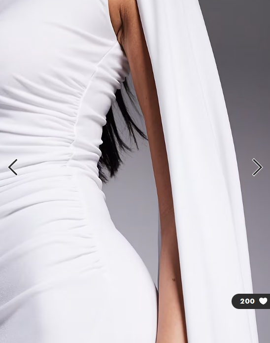 TFNC slinky cape sleeve ruched side maxi dress in ivory