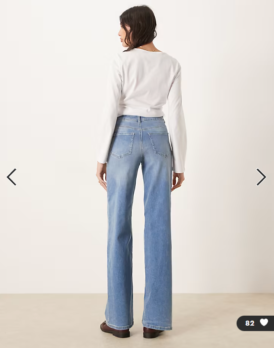 JDY Tall Felina high waist wide leg jean in medium blue denim