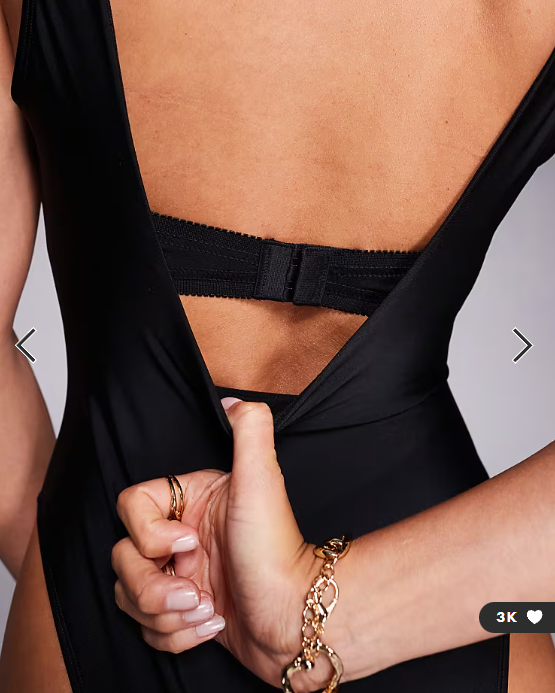 ASOS DESIGN Fuller Bust Revenge sculpting square neck swimsuit in black