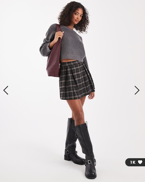 Brave Soul cropped knitted crew neck jumper in charcoal