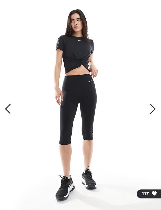 Asos - Nike One Training Dri-FIT twist front t-shirt in black