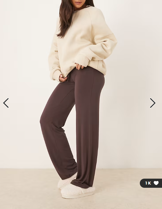 Gina Tricot low waist loungewear trousers in chocolate brown