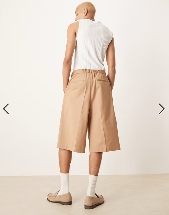 ASOS DESIGN smart oversized bermuda shorts in stone