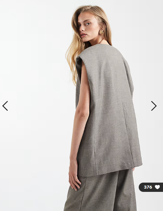 Asos - tailored oversized sleeveless blazer in brown