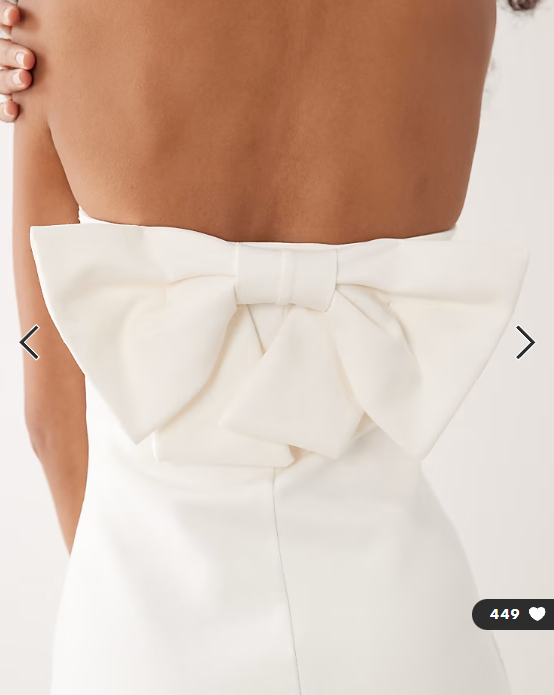New Look bow back bandeau mini dress in white