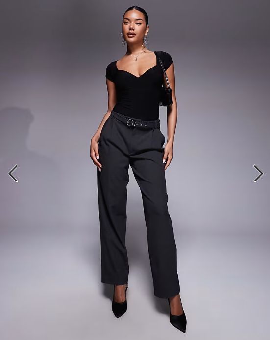 Fashionkilla slinky double layered cap sleeve top in black