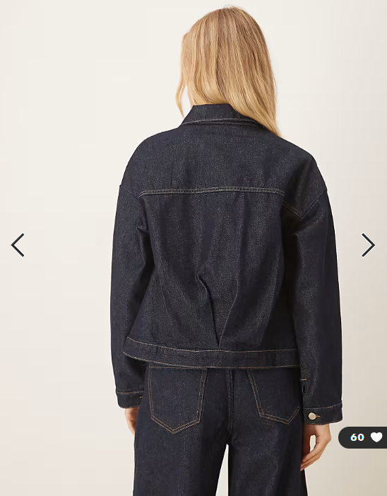ASOS DESIGN boxy denim jacket with back pleat in indigo