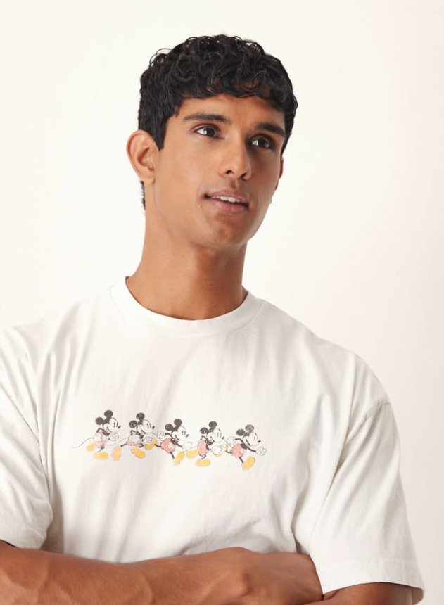 ASOS DESIGN Disney unisex oversized t-shirt with Mickey Mouse print in white