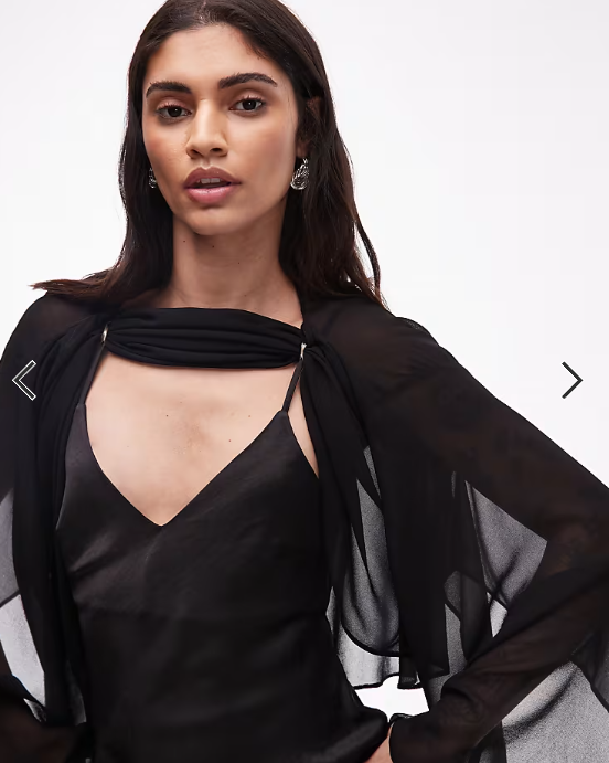 ASOS DESIGN cape overlay mini dress in black