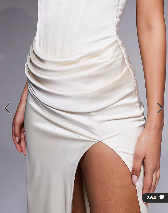 Oh Polly satin square neck corset maxi dress in cream