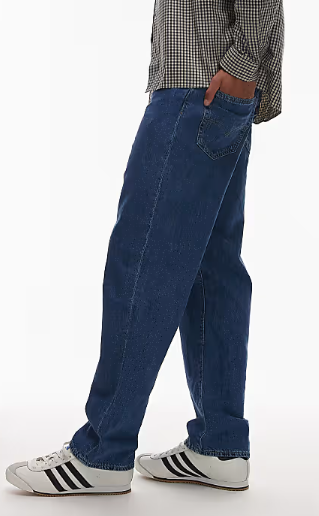 Asos - Levi's 568 loose straight lightweight cotton linen mix jeans in mid blue