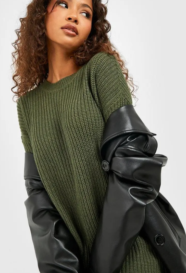 BOOHOO CREW NECK JUMPER DRESS