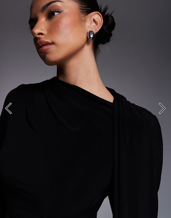 Daska one shoulder cape maxi dress in black