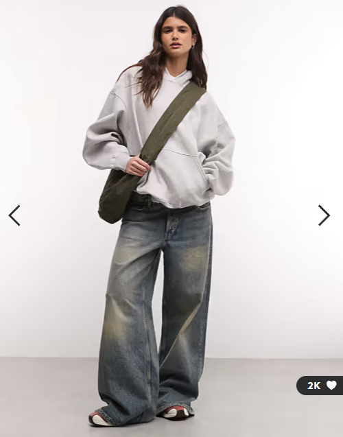 Weekday oversized heavyweight jersey hoodie in grey melange