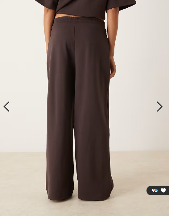 ASOS DESIGN interlock wide leg pants in chocolate