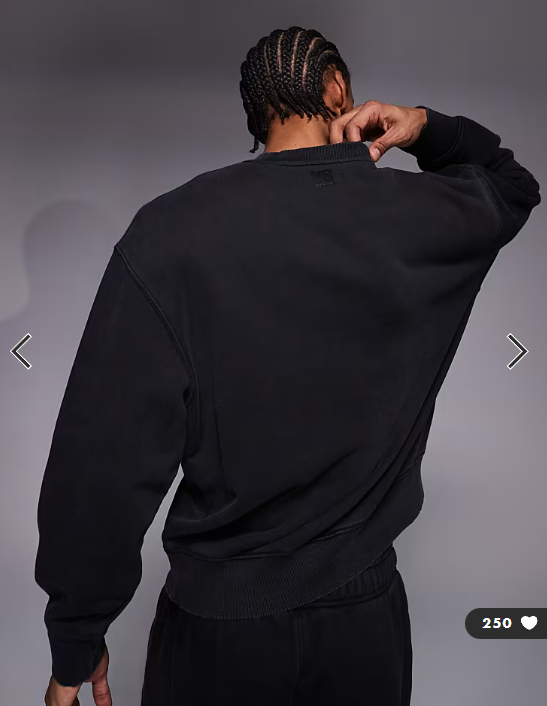4505 Icon Rest Day heavyweight 440gsm cotton oversized boxy sweatshirt in washed black