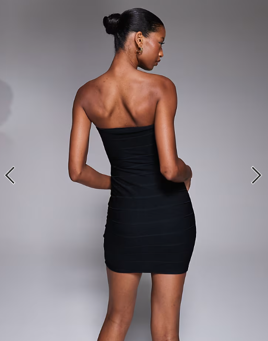 Kaiia exclusive bandeau cutout bandage mini dress in black