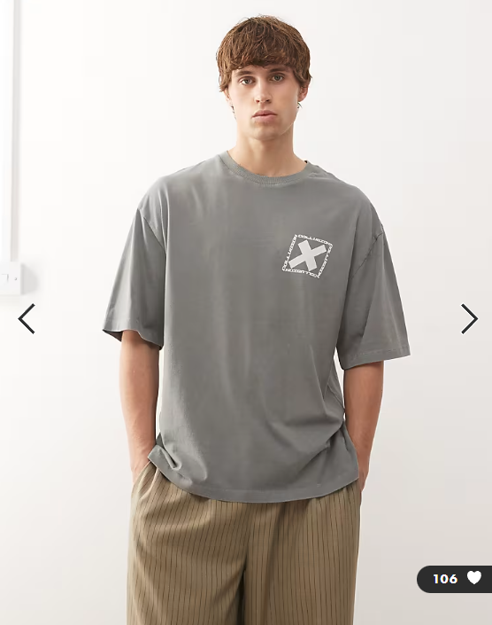 COLLUSION grey logo t-shirt
