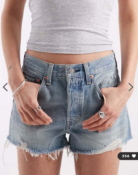 Levi's 501 originele denimshorts met lichte wassing