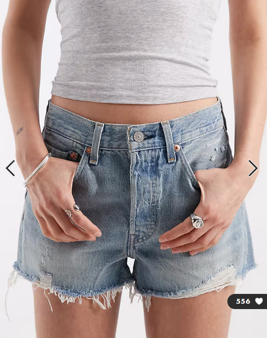 Levi's 501 originele denimshorts met lichte wassing