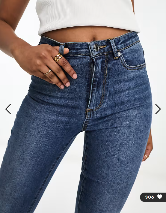 Vero Moda high rise skinny jeans in medium blue