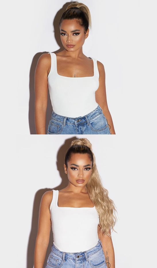 LullaBellz Grande Lengths 26" Textured Wave Wraparound Pony California Blonde