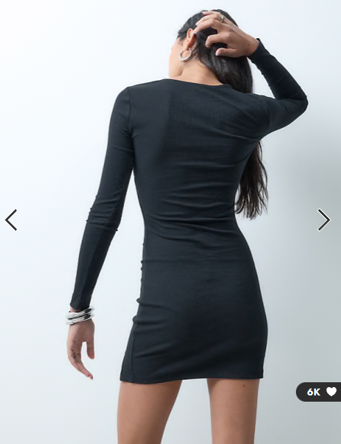 ASOS DESIGN long sleeve mini dress with split hem