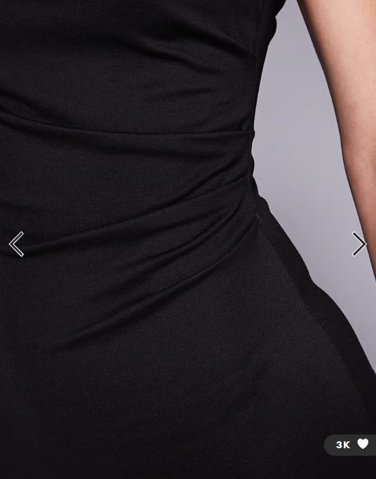 ASOS DESIGN slash neck ponte midi dress with ruched side detail in black