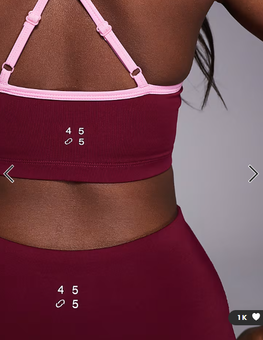 4505 active sweetheart neckline light support sports bra with adjustable straps in cherry red