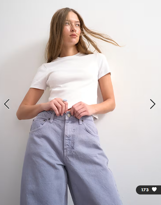 Topshop Barrel high rise jean in lilac