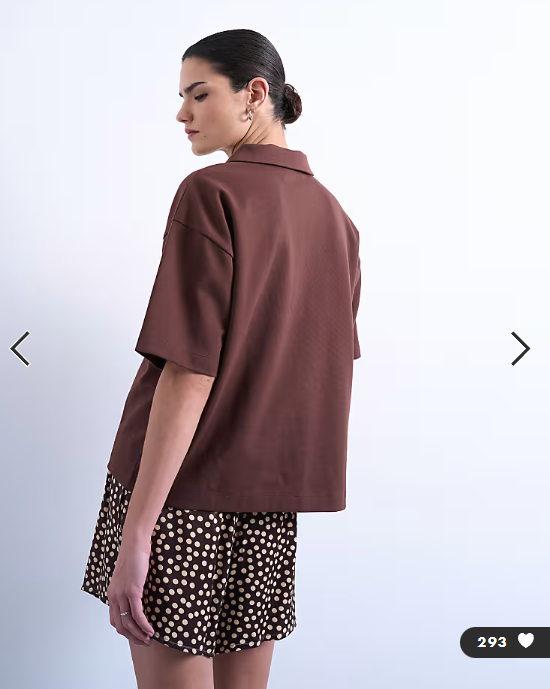 Topshop satin boxer short in brown polka dot