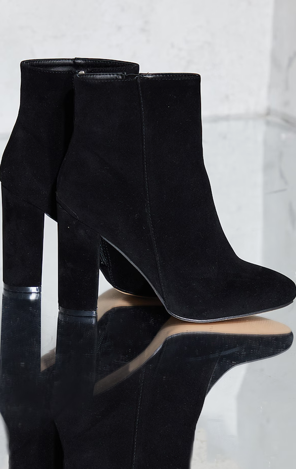 Black Behati Faux Suede Wide Fit Ankle Boots