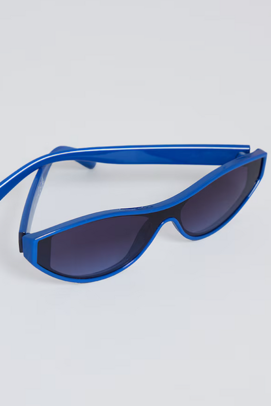 Blue Narrow Visor Sunglasses
