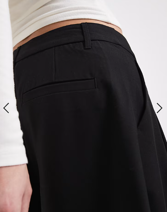 ASOS DESIGN tailored wide bermuda culottes in black