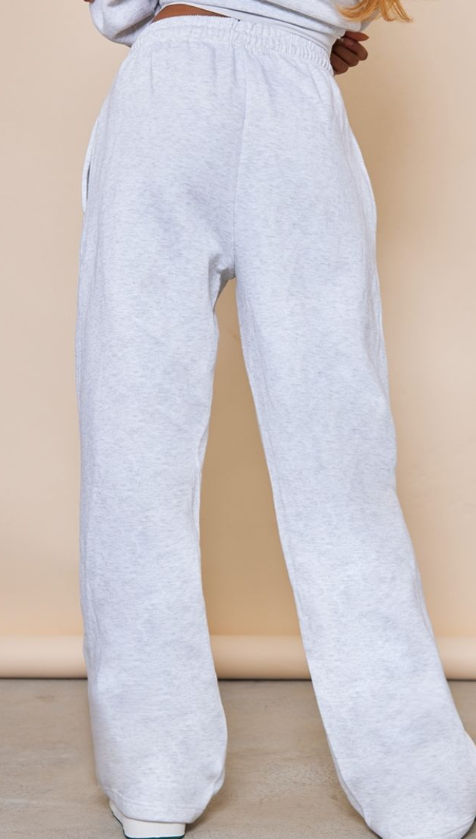 Plt Ash Grey Seam Detail Straight Leg Jogger