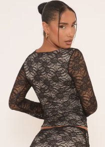 Ego - Low Waist Mini Skirt In Black Lace