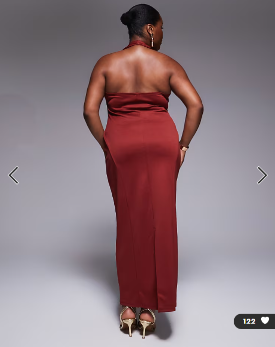 ASOS DESIGN Curve structured corseted midi dress in dark cherry