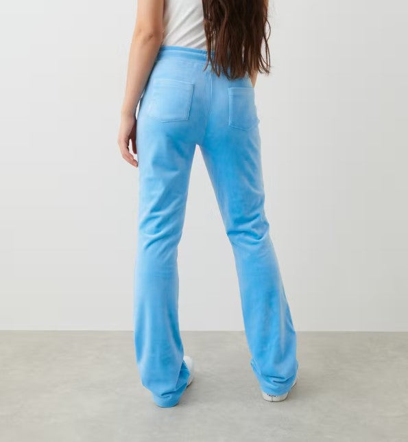 Y velour pants - Mid Blue