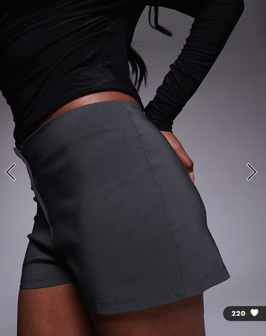 ASOS DESIGN bengaline micro mini shorts in grey