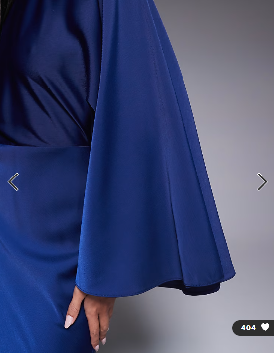 ASOS DESIGN textured satin batwing bias waisted maxi dress in navy